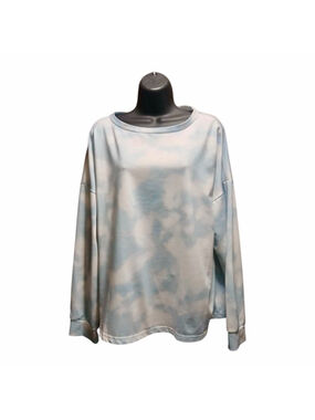 Romantic Hut Blue & White Tie-Dye Long Sleeve Top XL JC486
